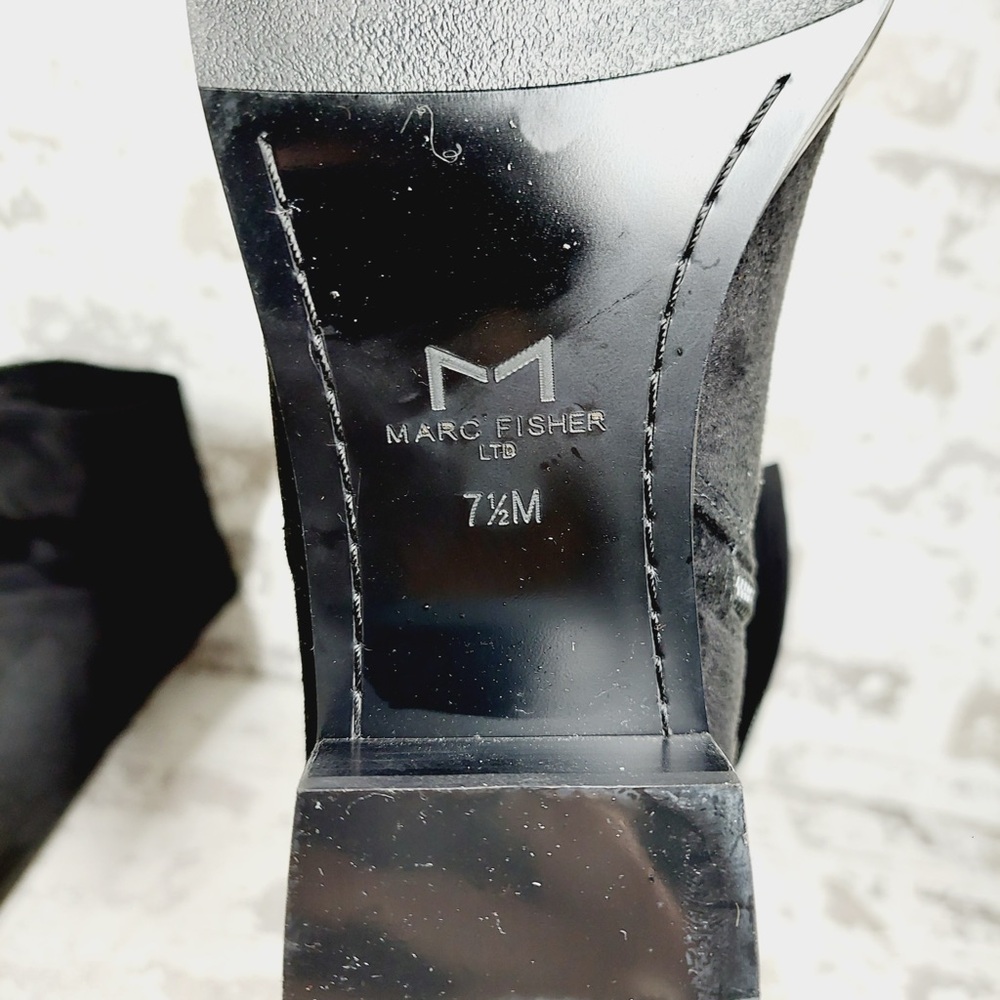 NEW Marc Fisher LTD Black Yaki Block Heel Over the Knee Boots F916 - Picture 8 of 11